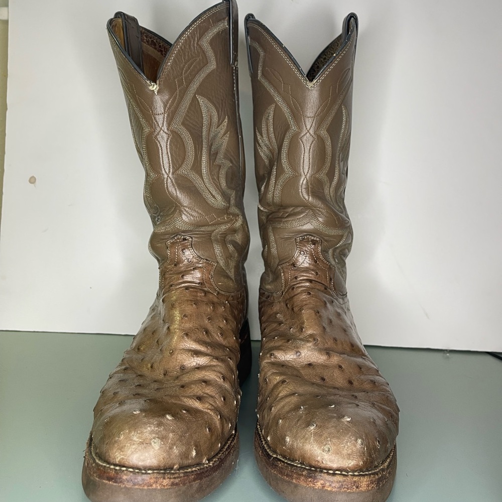 Mens Genuine Ostrich Leather Boots